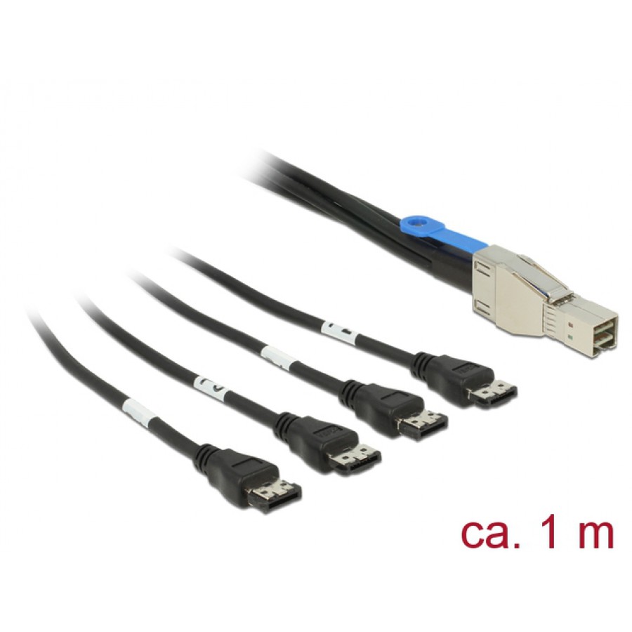 Kabel Sas Mini Hd Sff-8644(M)->4x Esata(F) 100cm Delock