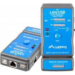 Tester Kabli RJ-45, RJ-11, USB Lanberg NT-0403