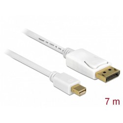 Kabel Displayport Mini(M)->Displayport(M) V1.2 7m 4k Biały Delock