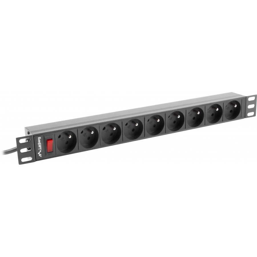 Listwa Zasilająca Rack PDU 19" Lanberg 1u 16A 9x 230V PL 3m Czarna