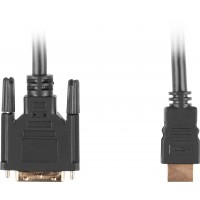 Kabel HDMI(M)->DVI-D(M)(18+1) 0.5m Czarny Single Link Pozłacane Styki Lanberg