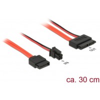 Kabel SATA Slim(F)->SATA(F) + Micro Fit(M) 4 Pin 30cm Delock