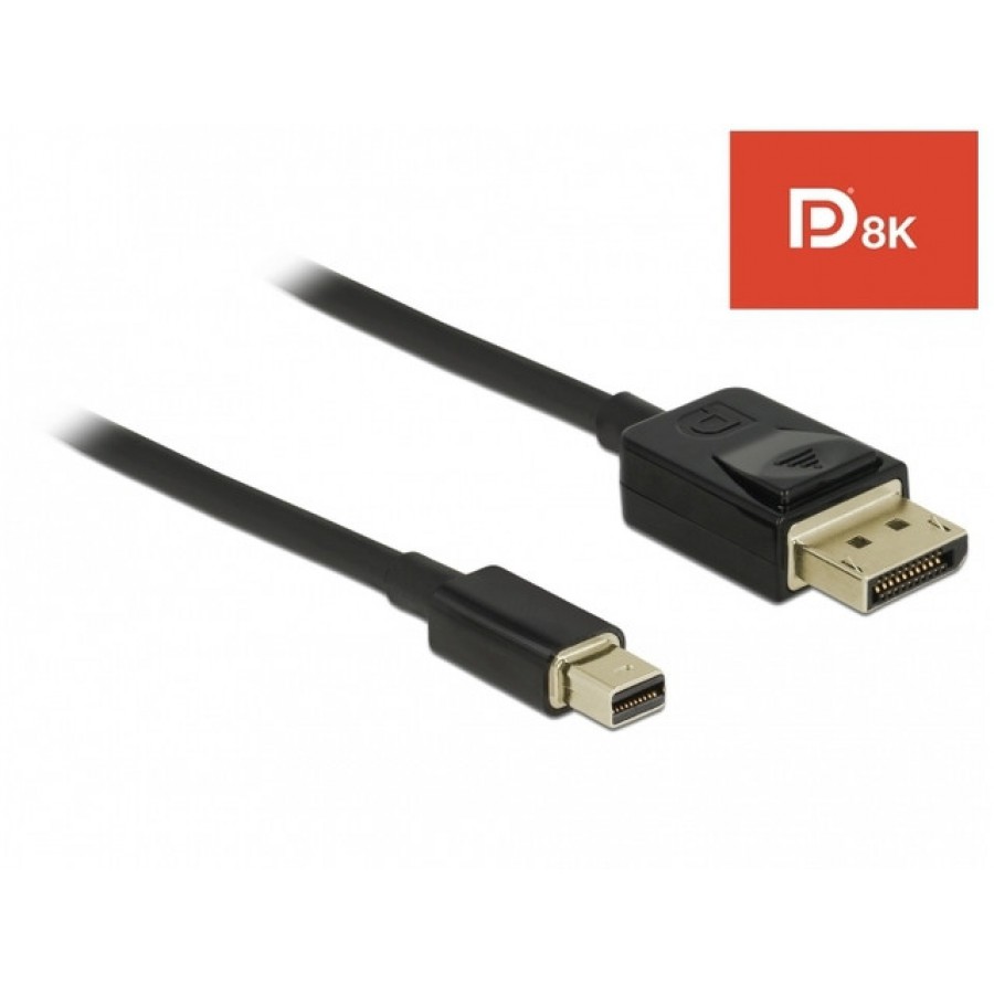 Kabel Displayport Mini(M)->Displayport(M) V1.4 2m 8k Czarny Delock