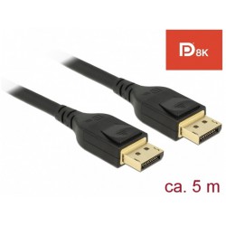 Kabel Displayport M/M 20 Pin V1.4 5m 8k Czarny Delock