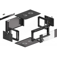 Szafa Instalacyjna Rack Wisząca 19" 4u 570x450 Szybki Montaż Czarna Lanberg Flat Pack