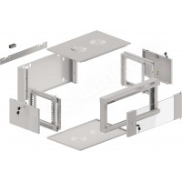 Szafa Instalacyjna Rack Wisząca 19" 4u 570x450 Szybki Montaż Szara Lanberg Flat Pack