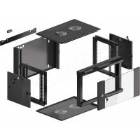 Szafa Instalacyjna Rack Wisząca 19" 6u 570x450 Szybki Montaż Czarna Lanberg Flat Pack