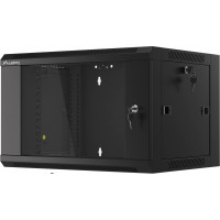 Szafa Instalacyjna Rack Wisząca 19" 6u 570x450 Szybki Montaż Czarna Lanberg Flat Pack