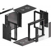 Szafa Instalacyjna Rack Wisząca 19" 9u 570x450 Szybki Montaż Czarna Lanberg Flat Pack