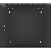 Szafa Instalacyjna Rack Wisząca 19" 9u 570x450 Szybki Montaż Czarna Lanberg Flat Pack