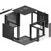 Szafa Instalacyjna Rack Wisząca 19" 9u 570x600 Szybki Montaż Czarna Lanberg Flat Pack