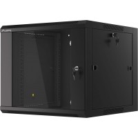 Szafa Instalacyjna Rack Wisząca 19" 9u 570x600 Szybki Montaż Czarna Lanberg Flat Pack