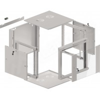 Szafa Instalacyjna Rack Wisząca 19" 9u 570x600 Szybki Montaż Szara Lanberg Flat Pack