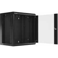 Szafa Instalacyjna Rack Wisząca 19" 12u 570x450 Szybki Montaż Czarna Lanberg Flat Pack