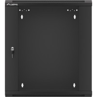 Szafa Instalacyjna Rack Wisząca 19" 12u 570x450 Szybki Montaż Czarna Lanberg Flat Pack