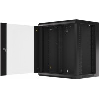 Szafa Instalacyjna Rack Wisząca 19" 12u 570x450 Szybki Montaż Czarna Lanberg Flat Pack