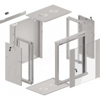 Szafa Instalacyjna Rack Wisząca 19" 12u 570x450 Szybki Montaż Szara Lanberg Flat Pack