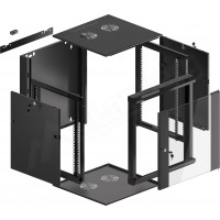 Szafa Instalacyjna Rack Wisząca 19" 12u 570x600 Szybki Montaż Czarna Lanberg Flat Pack