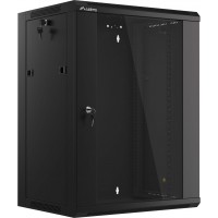 Szafa Instalacyjna Rack Wisząca 19" 15u 570x450 Szybki Montaż Czarna Lanberg Flat Pack