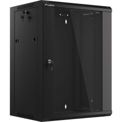 Szafa Instalacyjna Rack Wisząca 19" 15u 570x450 Szybki Montaż Czarna Lanberg Flat Pack