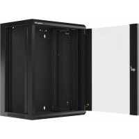 Szafa Instalacyjna Rack Wisząca 19" 15u 570x450 Szybki Montaż Czarna Lanberg Flat Pack