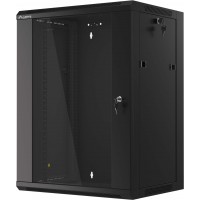 Szafa Instalacyjna Rack Wisząca 19" 15u 570x450 Szybki Montaż Czarna Lanberg Flat Pack