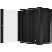 Szafa Instalacyjna Rack Wisząca 19" 15u 570x450 Szybki Montaż Czarna Lanberg Flat Pack