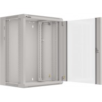 Szafa Instalacyjna Rack Wisząca 19" 15u 570x450 Szybki Montaż Szara Lanberg Flat Pack