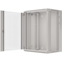 Szafa Instalacyjna Rack Wisząca 19" 15u 570x450 Szybki Montaż Szara Lanberg Flat Pack