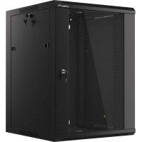 Szafa Instalacyjna Rack Wisząca 19" 15u 570x600 Szybki Montaż Czarna Lanberg Flat Pack