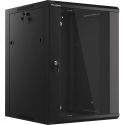 Szafa Instalacyjna Rack Wisząca 19" 15u 570x600 Szybki Montaż Czarna Lanberg Flat Pack