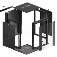 Szafa Instalacyjna Rack Wisząca 19" 15u 570x600 Szybki Montaż Czarna Lanberg Flat Pack