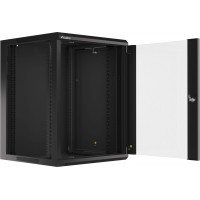 Szafa Instalacyjna Rack Wisząca 19" 15u 570x600 Szybki Montaż Czarna Lanberg Flat Pack