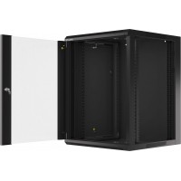 Szafa Instalacyjna Rack Wisząca 19" 15u 570x600 Szybki Montaż Czarna Lanberg Flat Pack