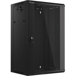 Szafa Instalacyjna Rack Wisząca 19" 18u 570x450 Szybki Montaż Czarna Lanberg Flat Pack