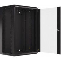 Szafa Instalacyjna Rack Wisząca 19" 18u 570x450 Szybki Montaż Czarna Lanberg Flat Pack