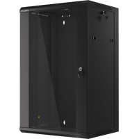 Szafa Instalacyjna Rack Wisząca 19" 18u 570x450 Szybki Montaż Czarna Lanberg Flat Pack