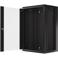 Szafa Instalacyjna Rack Wisząca 19" 18u 570x450 Szybki Montaż Czarna Lanberg Flat Pack