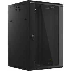 Szafa Instalacyjna Rack Wisząca 19" 18u 570x600 Szybki Montaż Czarna Lanberg Flat Pack