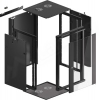 Szafa Instalacyjna Rack Wisząca 19" 18u 570x600 Szybki Montaż Czarna Lanberg Flat Pack