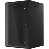 Szafa Instalacyjna Rack Wisząca 19" 18u 570x600 Szybki Montaż Czarna Lanberg Flat Pack