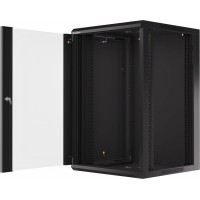 Szafa Instalacyjna Rack Wisząca 19" 18u 570x600 Szybki Montaż Czarna Lanberg Flat Pack