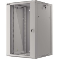 Szafa Instalacyjna Rack Wisząca 19" 18u 570x600 Szybki Montaż Szara Lanberg Flat Pack