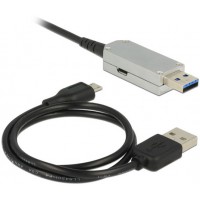 Przedłużacz USB-A M/F 3.0 50m Czarny Aktywny Optyczny Delock