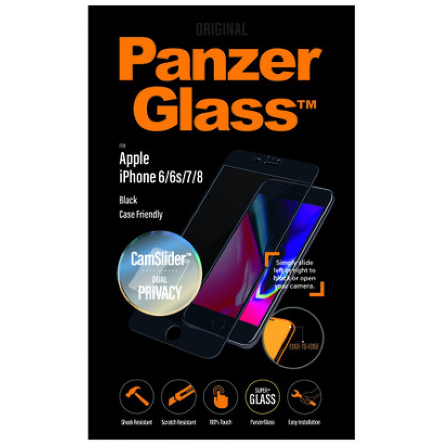 Szkło Hartowane Panzerglass Do Iphone 6/6s/7/8 Prywatny Camslider Czarny