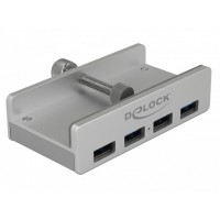 Hub USB 3.0 Delock 4-Porty Ze Śrubą Montażową Na Monitor Szary