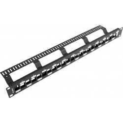 Patch Panel Pusty 24 Port 1u 19" Naprzemienny Z Organizerem Do Modułów Keystone Czarny Lanberg