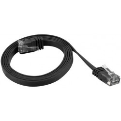 Patchcord Kat.5e Płaski 0.5m Czarny Lanberg