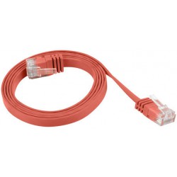 Patchcord Kat.5e Płaski 0.5m Czerwony Lanberg