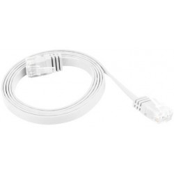 Patchcord Kat.5e Płaski 0.5m Biały Lanberg